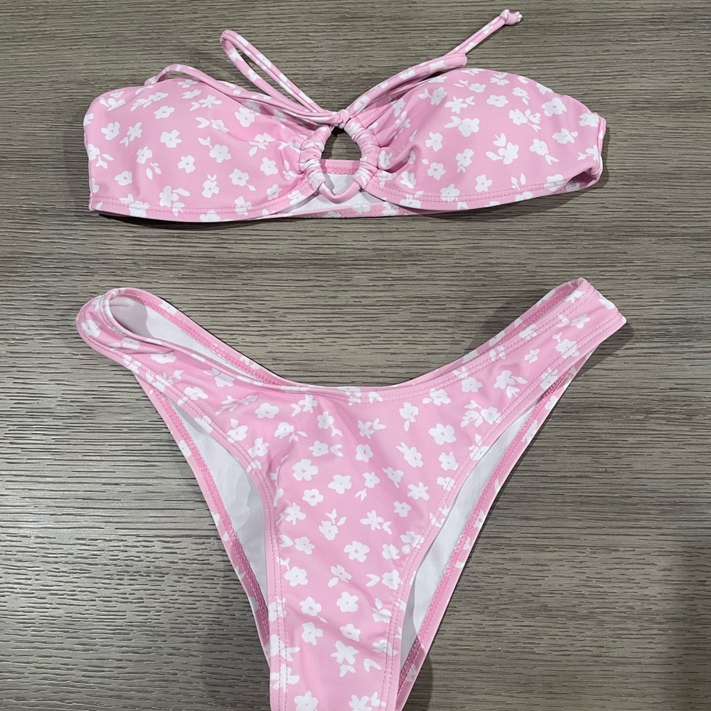 SHEIN Pink and White Floral Bikini